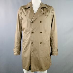 JOHN VARVATOS STAR USA Size L Tan Cotton Double Breasted Trenchcoat